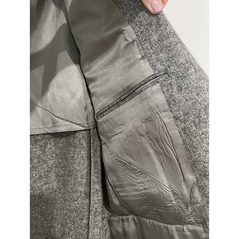 Recycle Brand Pure Wool Gray Flannel Sport Coat – Made in Italy – 40R dad core